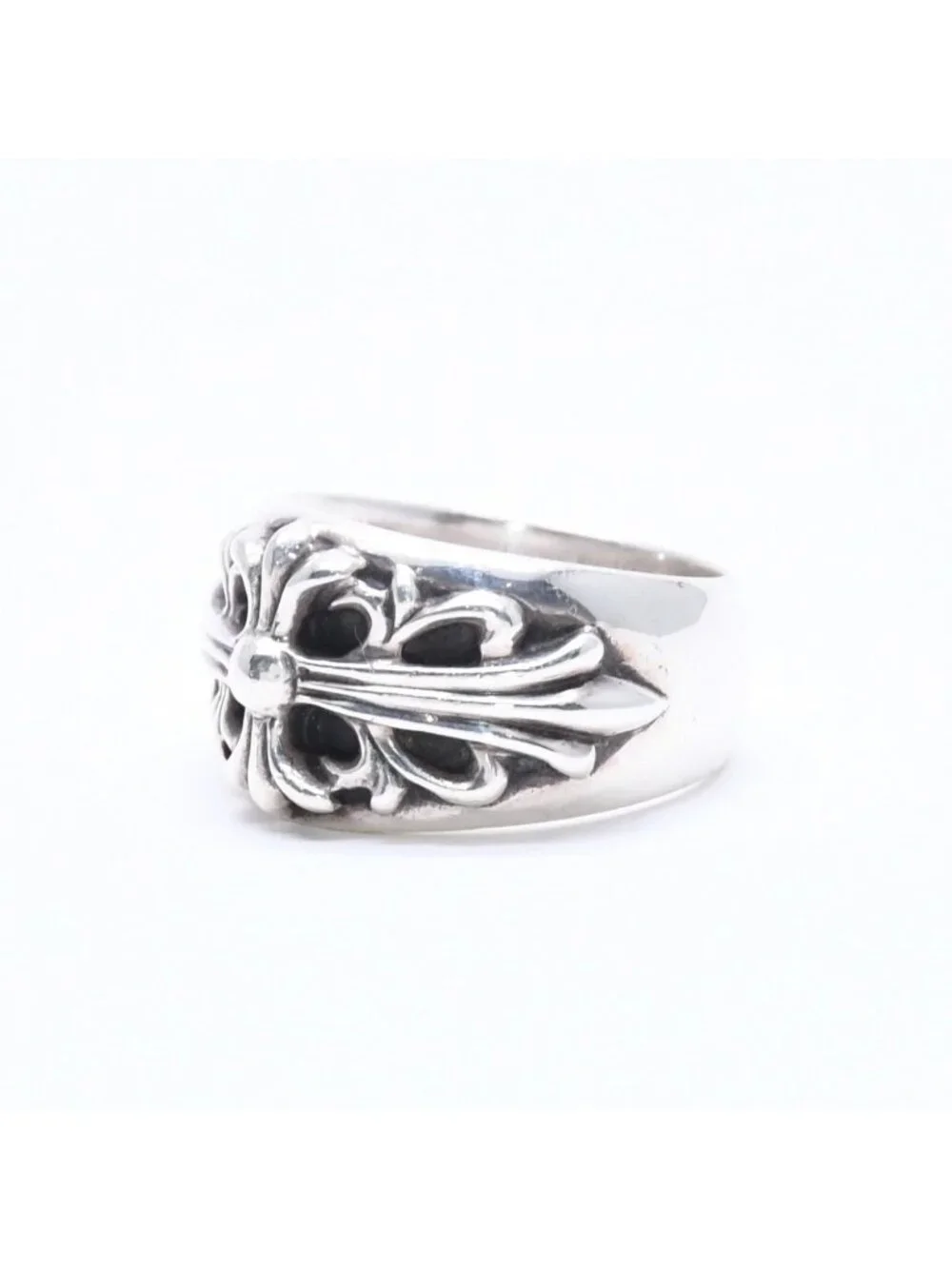 Chrome Hearts Floral Cross Ring Sterling Silver